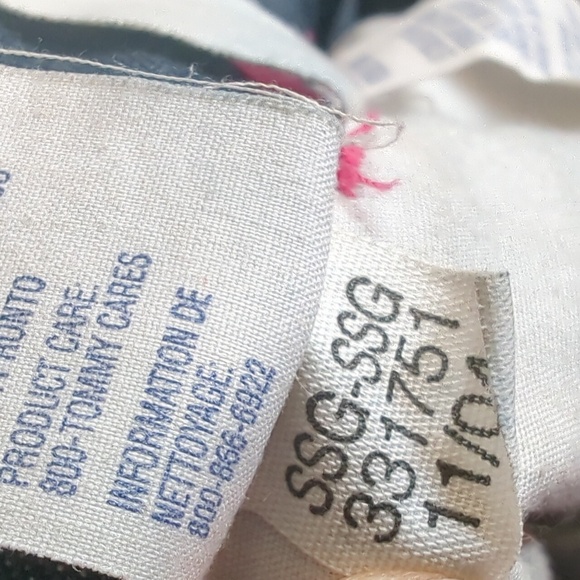 TOMMY HILFIGER bootcut Trouser style jeans dark wash denim pink stitching sz 10 - Picture 12 of 12